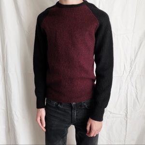 wool wallace & barnes red and black sweater •xs